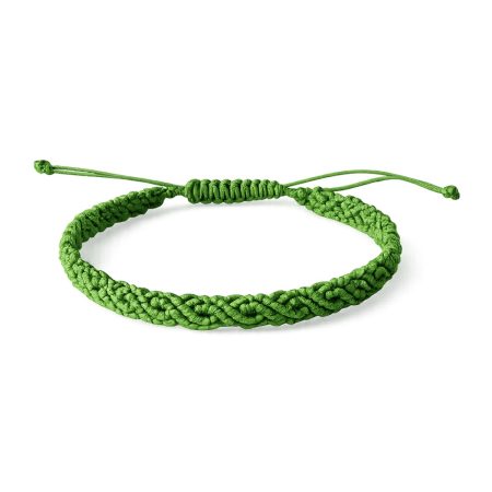 Bratara macrame handmande, impletita manual din snur textil cerat verde, sistem de prindere ajustabil, design celtic